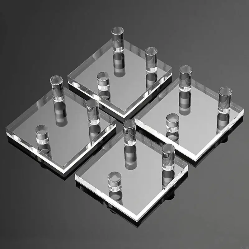 

Q39B Pack of 4 Acrylic Stands for Displaying Small Books and Glass Art Geodes Holder