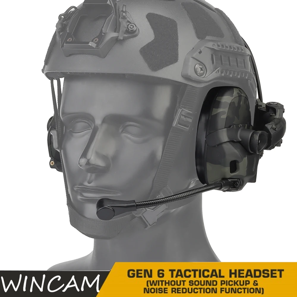 Tactical Headset No Sound Pickup/Noise Reduction Militar Airsoft Shooting Headset for OPS Core ARC and Team Wendy M-LOK Helmet