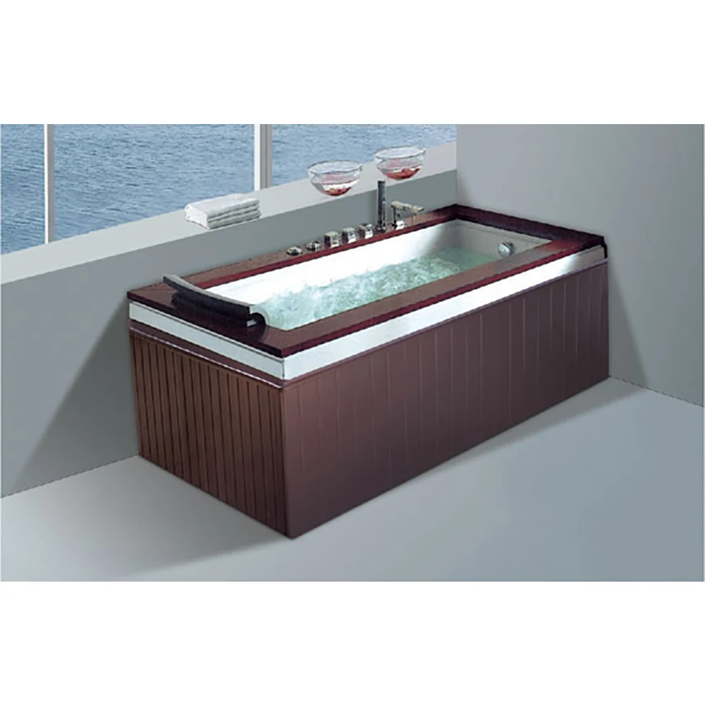

Modern Brown Bathroom Free Standing Bathtubs Soaking Rectangular Acrylic Bathtub
