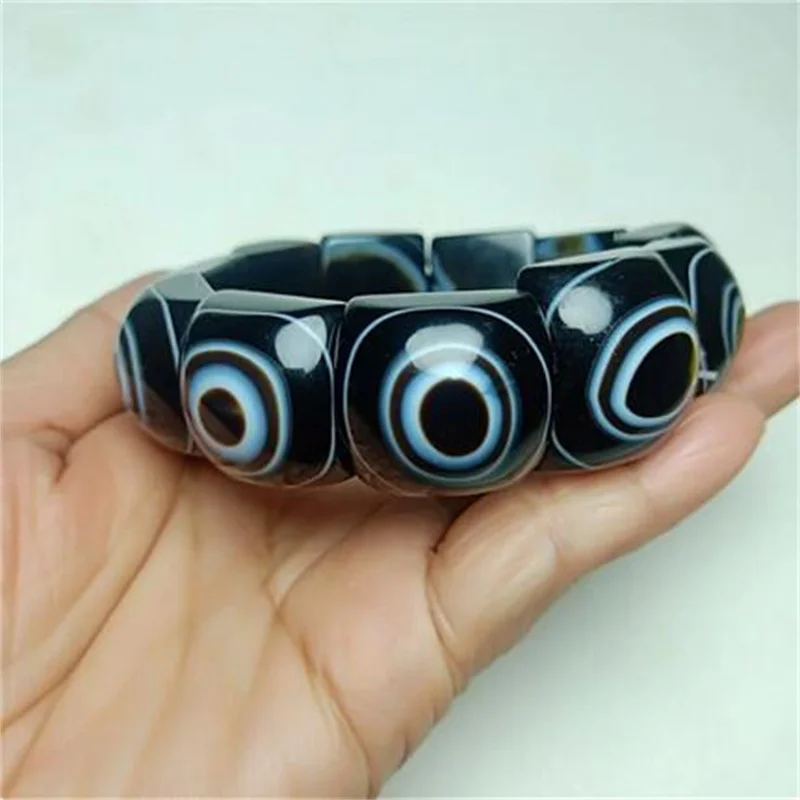 Supply Jewelry Sky Eye Agate Manual Black and White Sardonyx Agate Bracelet Men's Buddha Eye Manual Wholesale