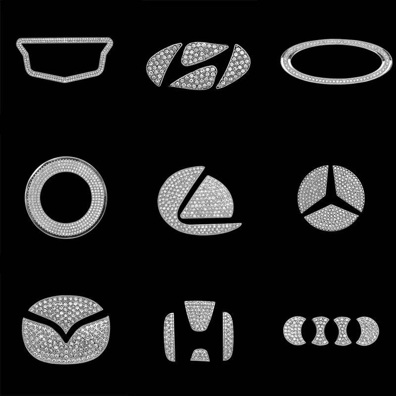 1pcs Suitable for a variety of car steering wheel decorative stickers steering wheel diamond decorative ring car decoration