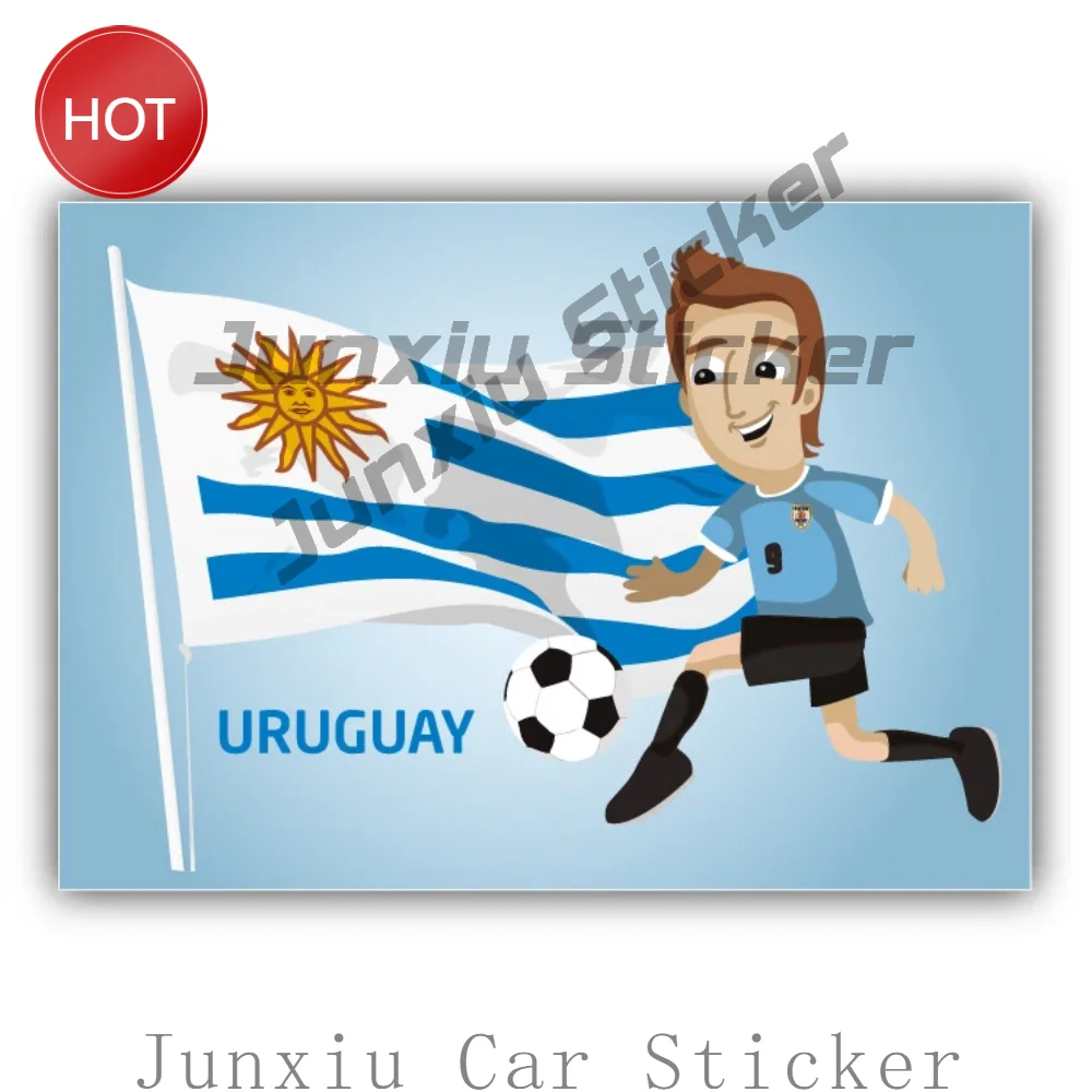 Uruguay Football Player Flag Soccer Sport Sticker Eye Catching Design For Car Bumper And Window Styling Decal Car Accessories