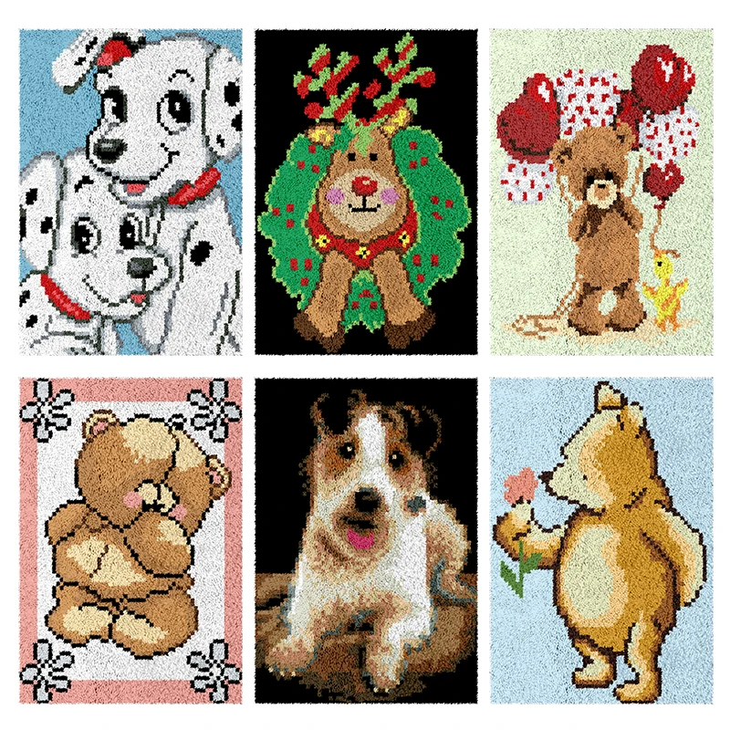 

Большой крючок-защелка, наборы ковриков, рукоделие, незавершенный ковер, пряжа, собака, медведь, лошадь, единорог, ковер, вышивка, домашний декор, knooppakket