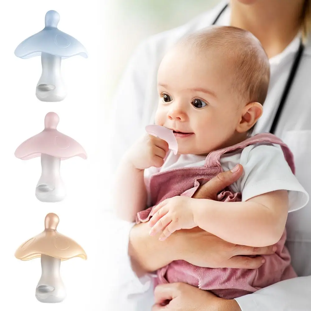 

New Mushroom Baby Teether Chewable Anti-eating Hand Baby Teeth Grinder Silicone Baby Chewing Glue Mouth Care Accessory