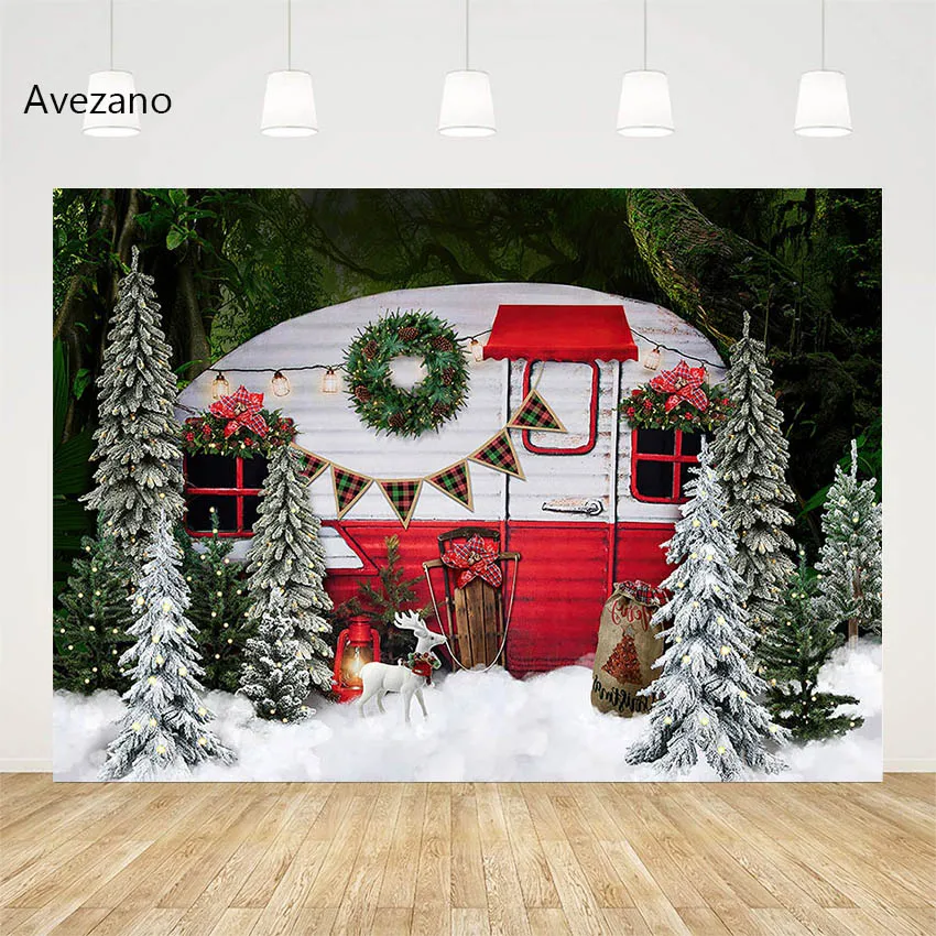 

Avezano Christmas Photography Background Gone Camping Children Birthday Portrait Winter Forest Decoration Backdrop Photo Studio