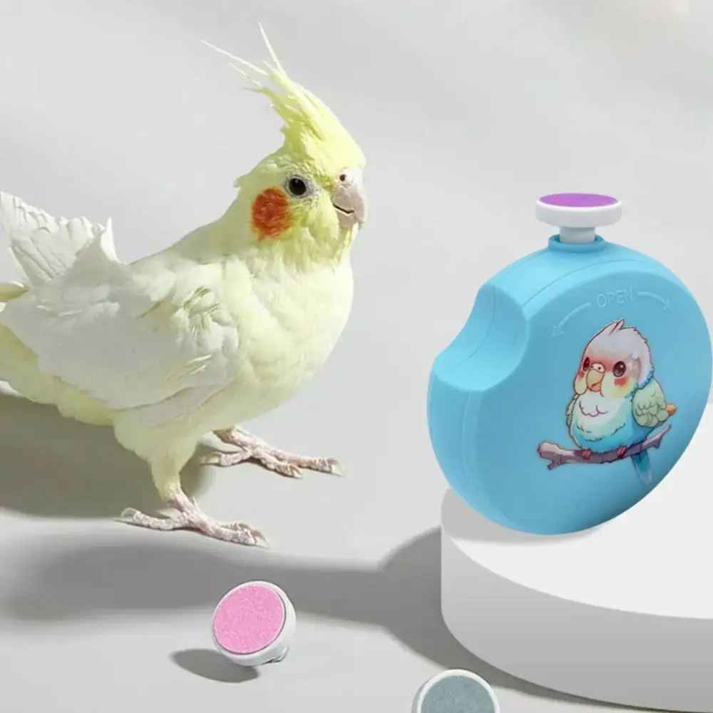 Portable Low Noise Electric Parrot Nail Trimmer Mini Round Bird Nail Cutter with 6 Grinding Heads Parrot Beak Grinder Bird Paw