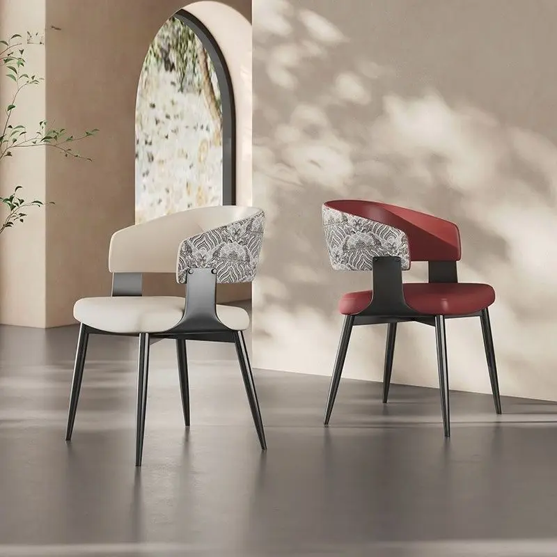 Minimalist Dining Chair Furniture PU Leather and Carbon Steel Frame  Chair for Home Kitchen Island Hotel and Office Furniture