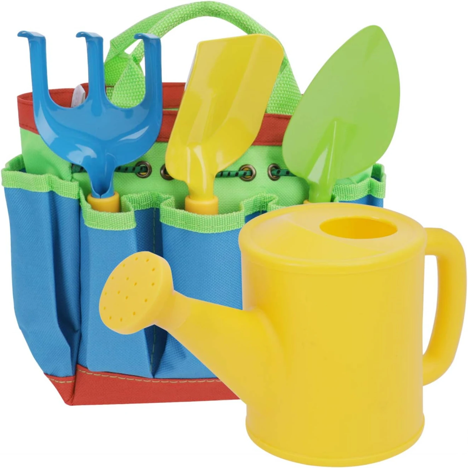 Garden Tool Set with Organizer Tote Bag - Shovel, Rake, Watering Can - Gardening Gifts for Boys and Girls