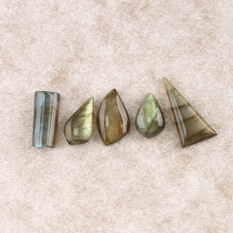 B&F Labradorite Earring Beads, Handmade Natural stones beads, Polished Stones for jewelry Making Supplies