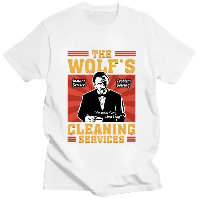 

Винтажная футболка из фильма «Криминальное чтиво» с волком для мужчин и женщин, повседневная футболка в стиле Харадзюку с коротким рукавом, уличная одежда, топы