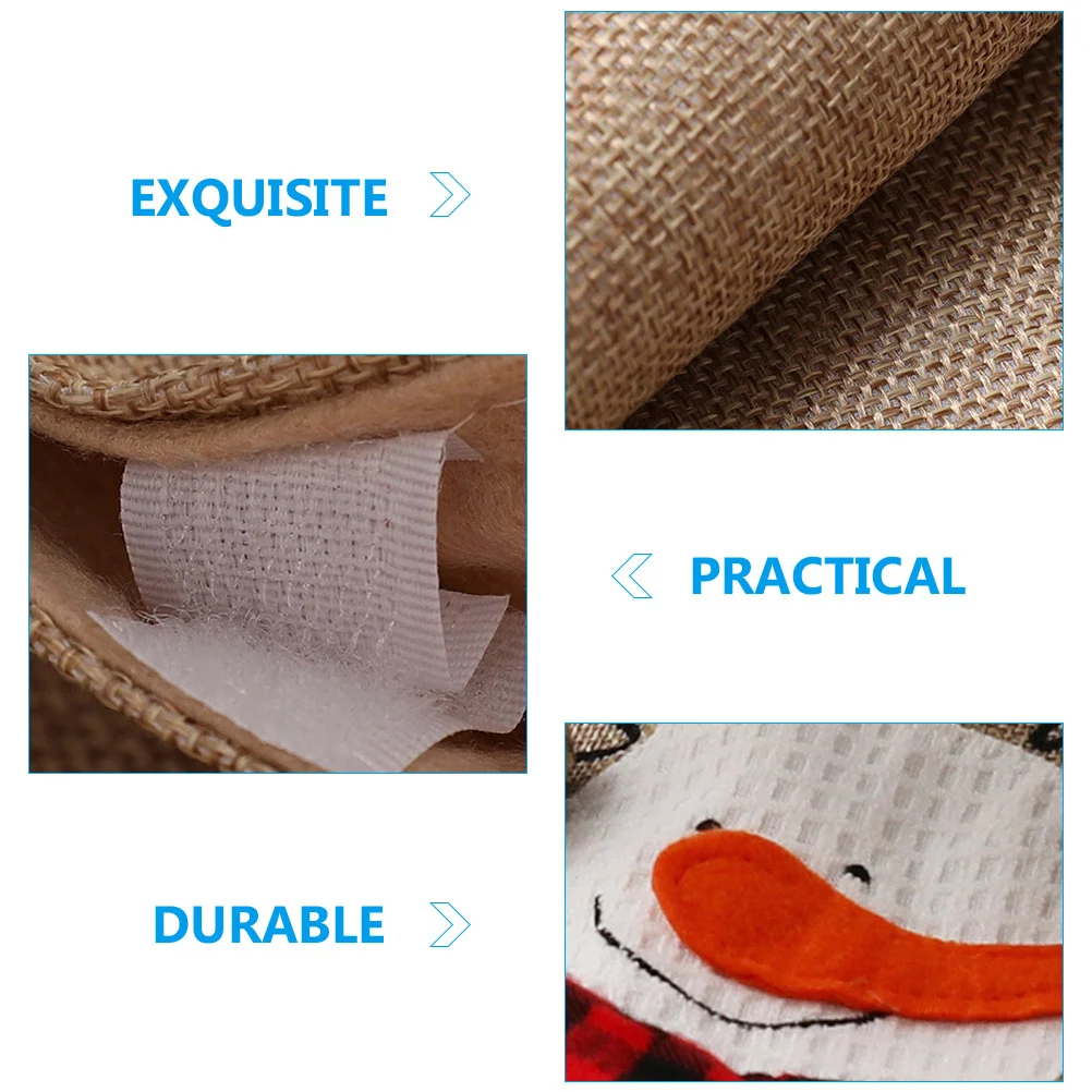 

Christmas Tree Skirt Snowman Linen Material Large Size for Home Mall Bar Decorative Xmas Tree Party Ornament