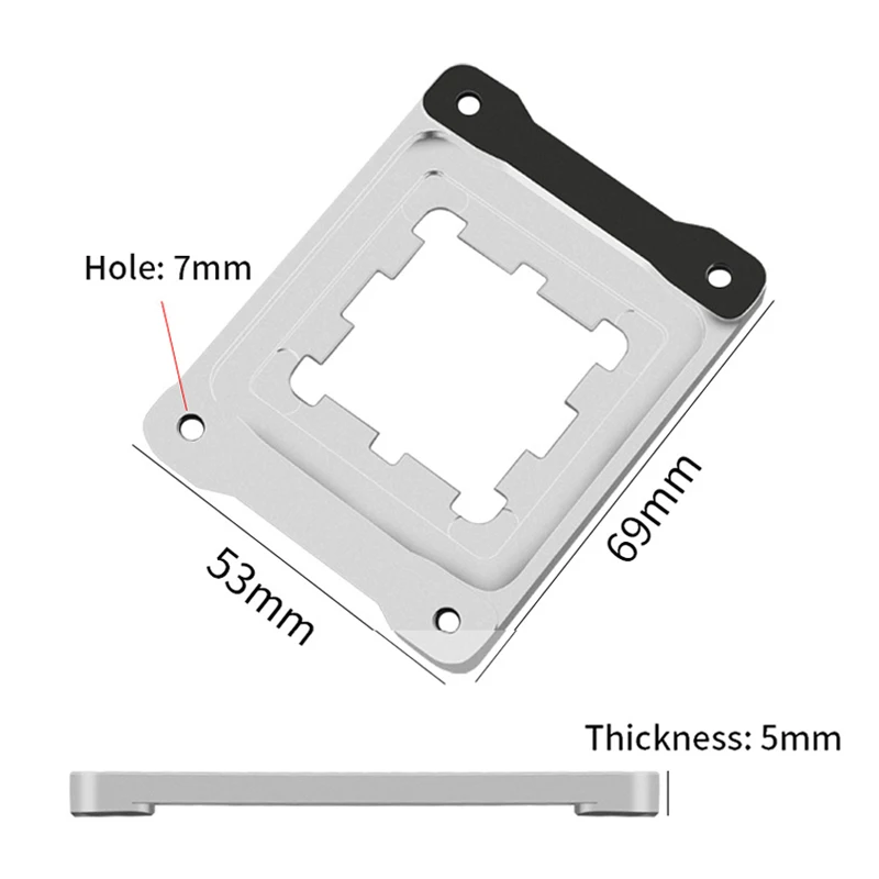Computer CPU Anti-bending Frame for AM5 AMD Platform, CPU Mounting Corrector Armor, Black/Silver Buckle