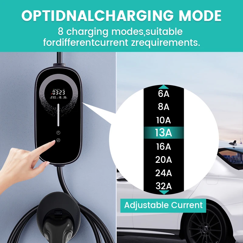 

Portable Electric Vehicle Charging Gun 3.5/7kW Type 2 On-the-Go Charger 16/32A QD07 European Standard Fast Charging Accessory