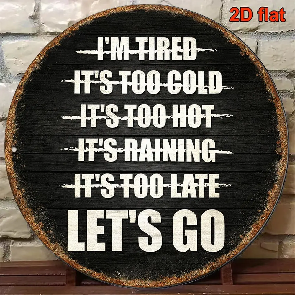 Round Sign, Vintage Plaque with 