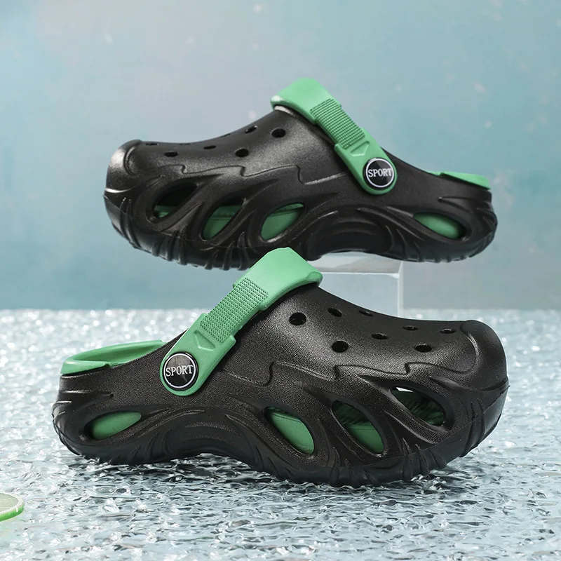 2-15Y Children's Thick Soft Sole Clogs Sandals Summer Solid  Beach Slippers for Boys Kid's Anti-slip Garden Shoes H98-21