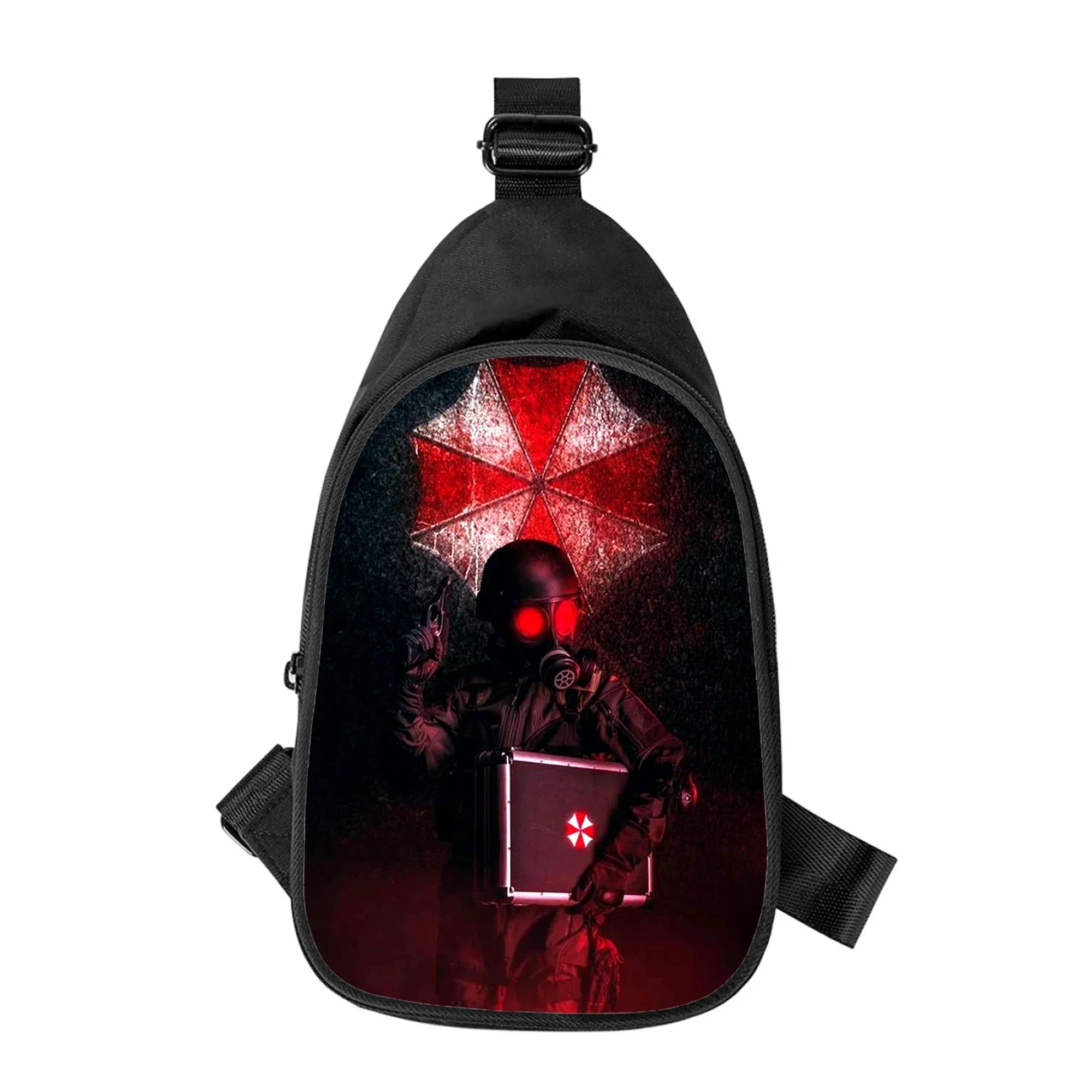 Umbrella Corporation Impressão 3D Novos Homens Bolsa de Peito Cruz Diagonalmente Mulheres Bolsa de Ombro Marido Escola Pacote de Cintura Masculino Pacote de Peito