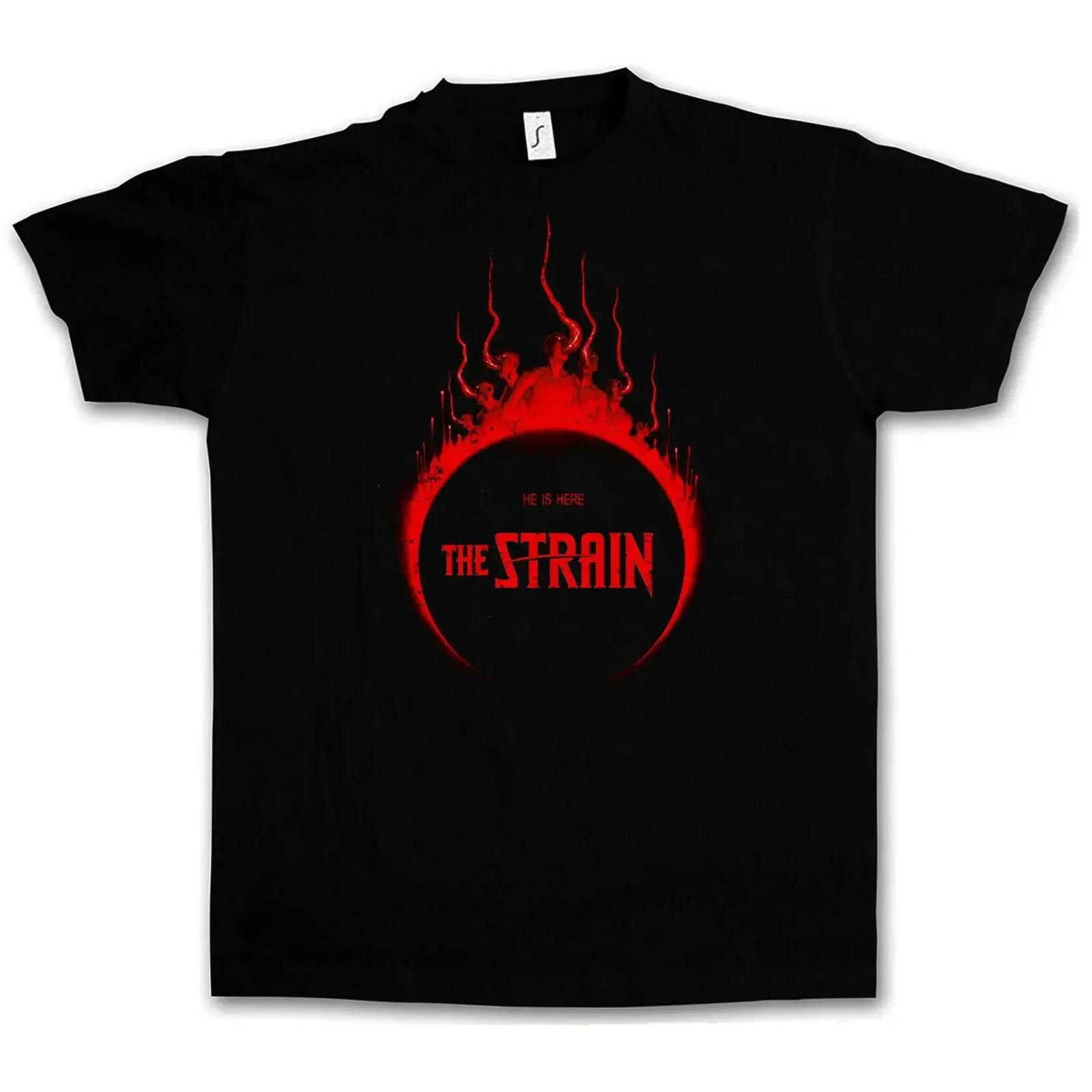 HE IS HERE LOGO I T SHIRT Guillermo Del Toro Vampire TV The Strain vintage Washed graphic Comfortable streetwear Casual