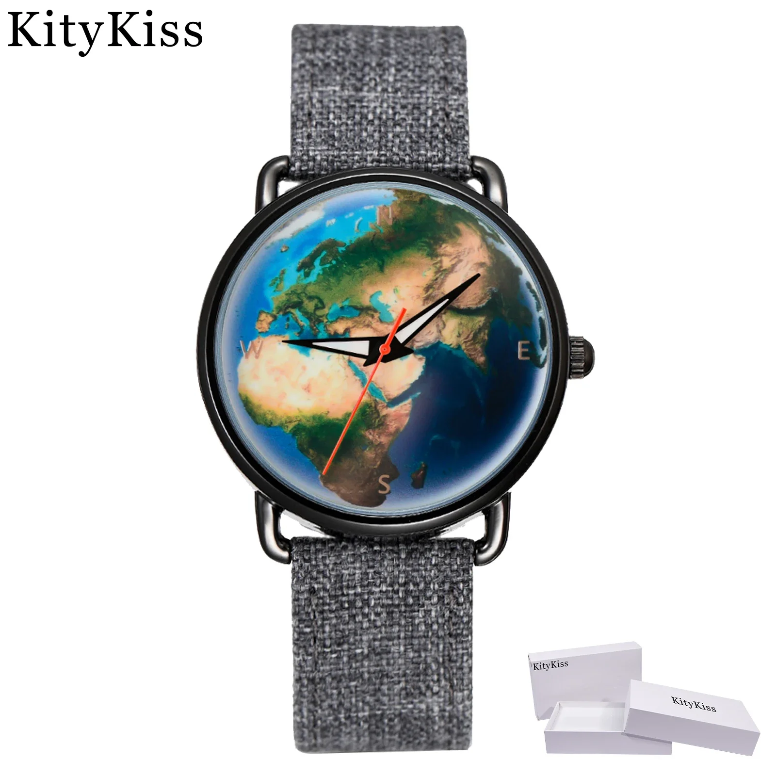 KityKiss Classic Design Men's Three Pin Watch Fashion Starry Sky Elements Watch Exquisite Unique Festival Wedding Birthday Gift