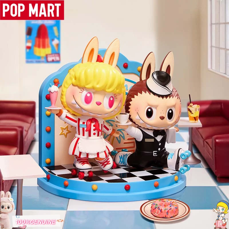

POPMART The Monsters Labubu Retro Cafeteria Series Blind Box Original Lovely Labubu Figure Collectible Desk Decor Birthday Gift