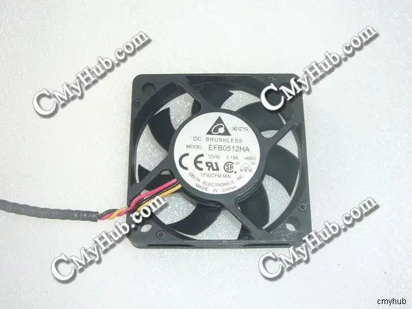 For DELTA ELECTRONICS EFB0512HA AS51 DC12V 0.15A 5010 5CM 50mm 50x50x10mm 3pin Cooling Fan EFB0512HA AS51