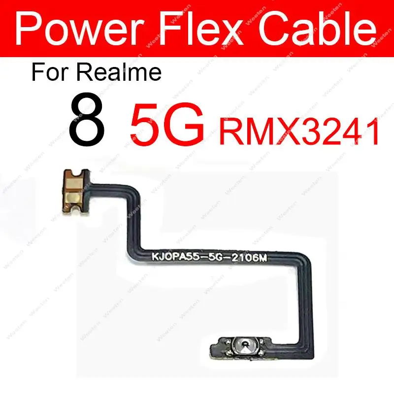 Power Volume Buttons Flex Cable For Realme 8 8i 8S 8 9 Pro 7 4G 5G Side Power Volume Keys Flex Ribbon Mini Trigger Parts