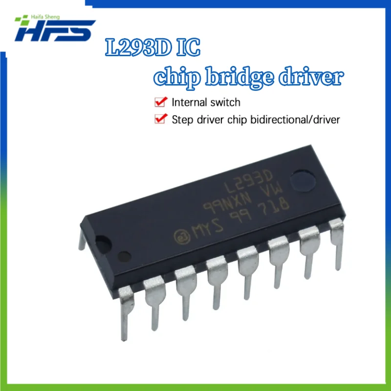 

5pcs L293 L293D DIP DIP16 DIP-16 IC Motor Driver Unit Chip Pair Push Pull 4 Four Channel Module IC Chips