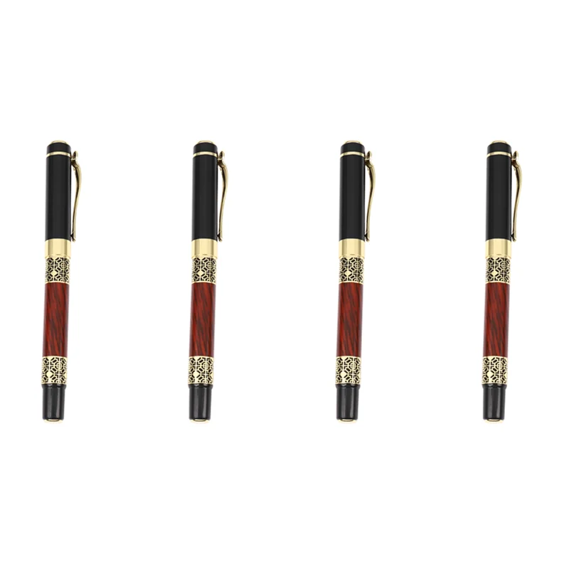 

Compact 4X Chinese Classical Roller Ball Pen Elegant Metal Ballpoint Pen For Office Business Signature School Student Gift