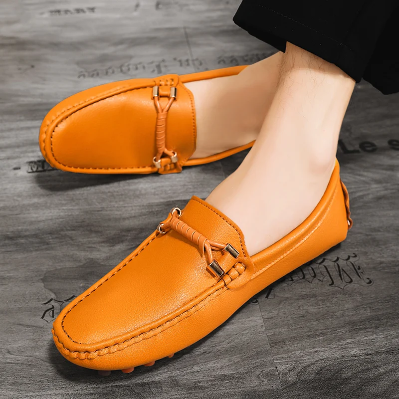 

YRZL Loafers Men Handmade PU Leather Loafers for Men Casual Driving Shoes Comfortable Business Office Shoes Size 48 Mens Shoes