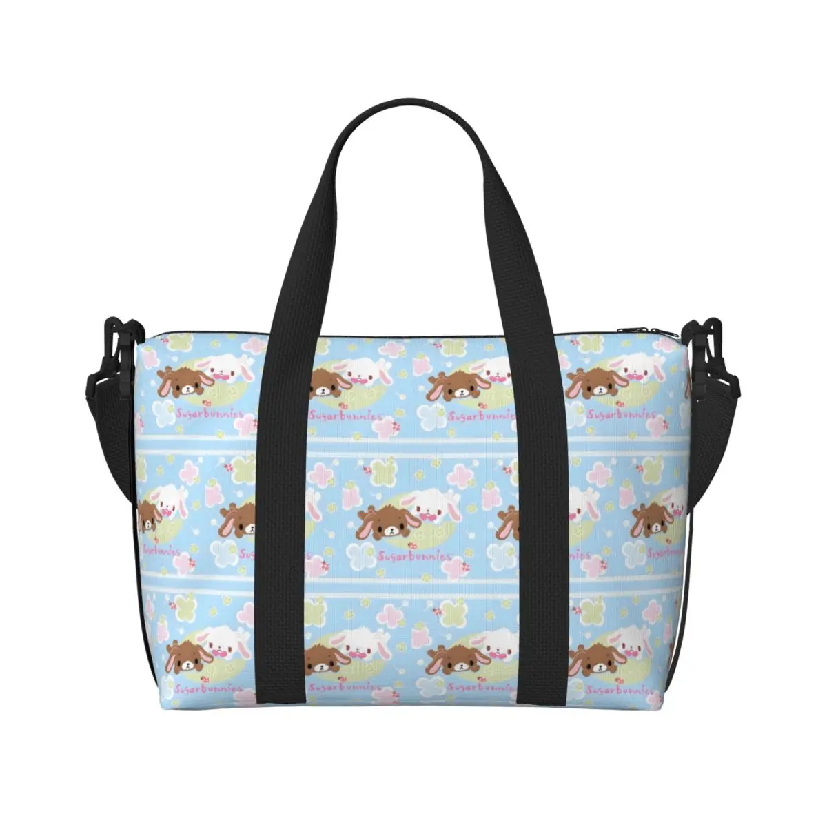 

Custom Large Sanrio Cartoon Sugarbunnies Tote Bag for Women Cute Anime Shoulder Shopper Beach Gym Travel Bag