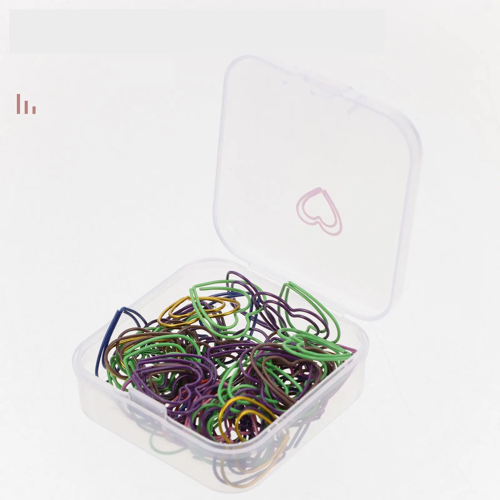 50 Pcs Love Paper Clip File Clips Decorative Heart-shaped Household Multicolor Cute Plastic Creative Smooth Surface