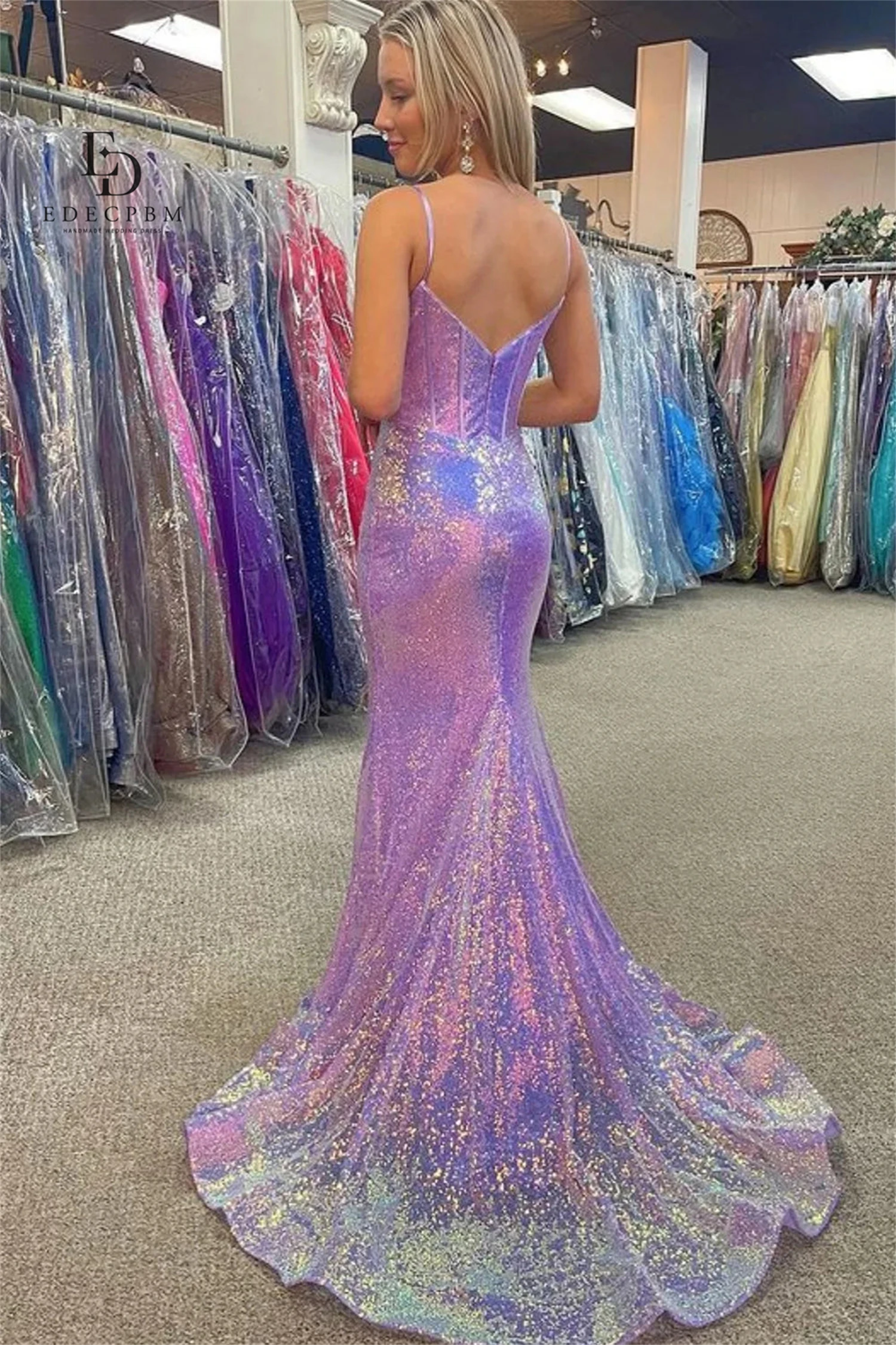EDECPBM robe personnalisée pour Occasions spéciales robe pour fête de luxe robe de danse sirène élégante robe de bal dorée robe de Cocktail