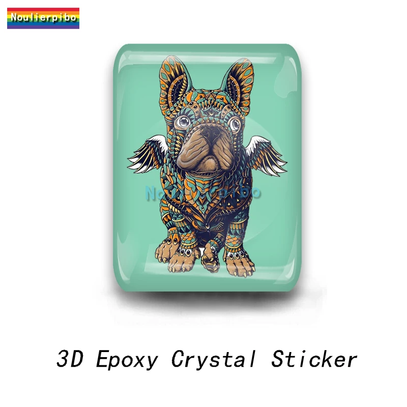 3D Epoxy Color Dog Rainbow Dog Car Dome Sticker Car Body Decoration Motorcycle Helmet Laptop Mobile Trolley Case Vinyl Decal