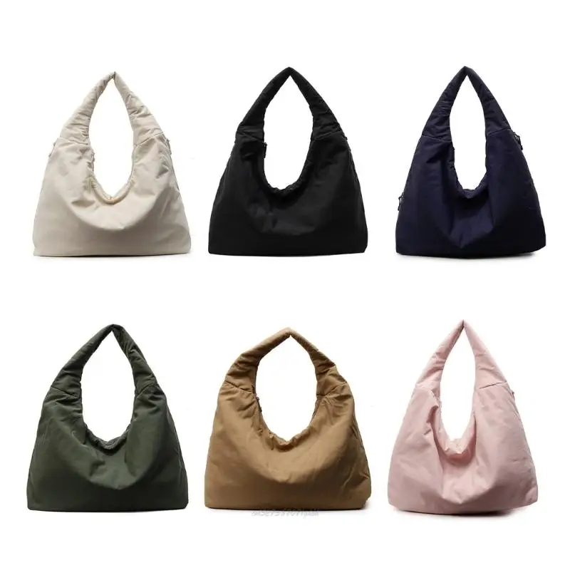 

X5XA Practical Women's Nylon Shoulder Bag with Spacious Interior Underarm Bags Casual Handbag for Commuting and Leisure