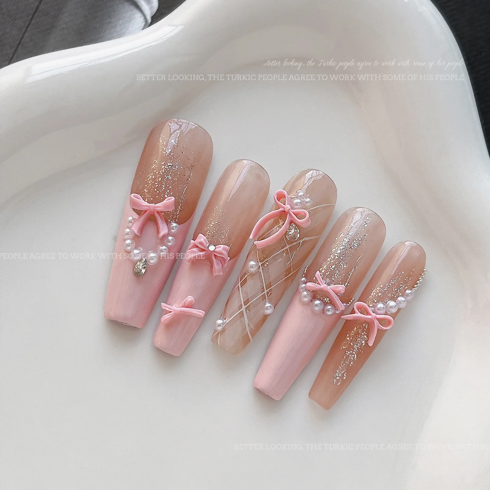 Mini ruban à nœud papillon coloré en résine, mignon, romantique, français, charmant, jolies décorations pour Nail Art, accessoires de manucure