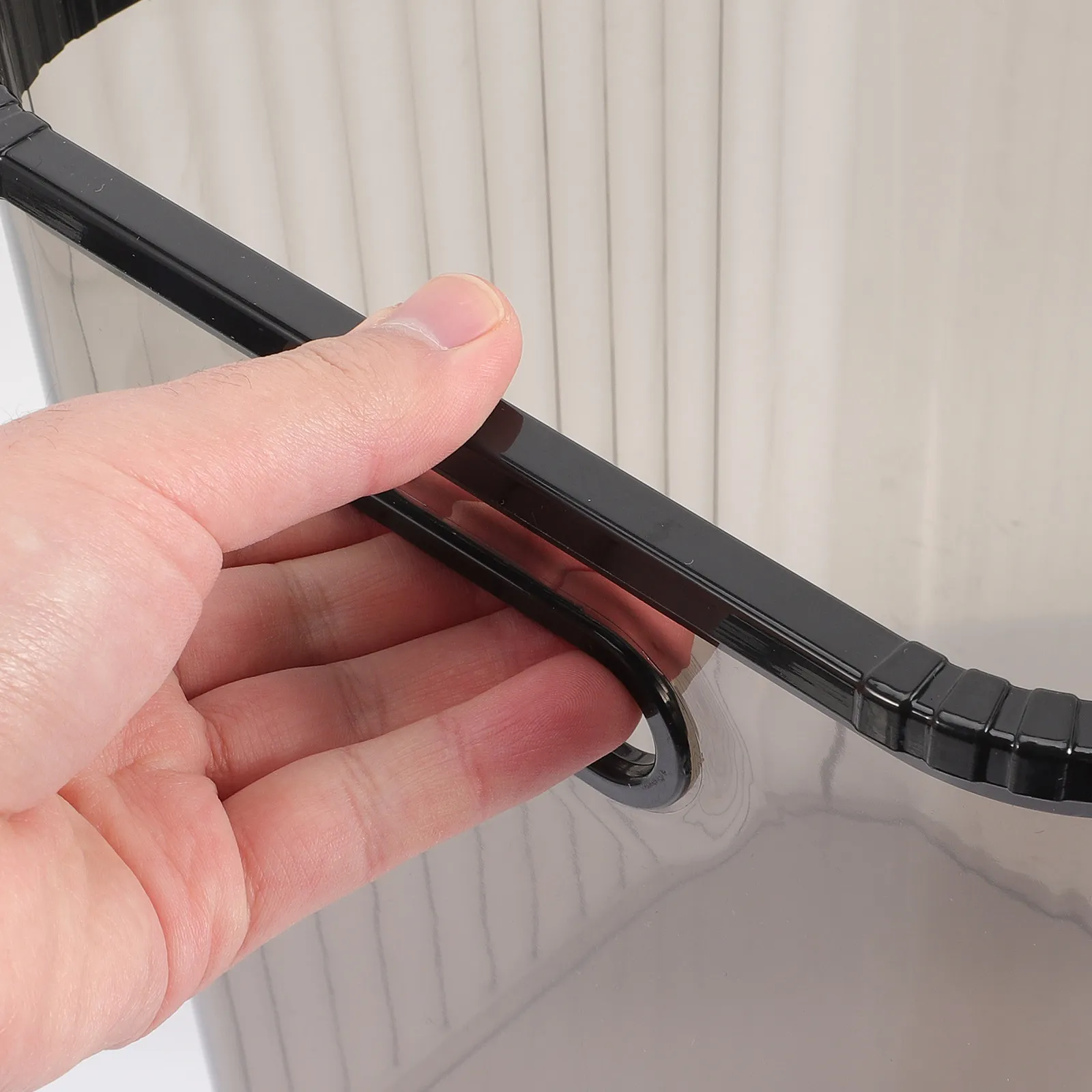 

Clear Trash Can for Bedroom Living Room Office Pet Plastic Multi-Function Waste Basket Small Trashcan Home Storage Holder Flower