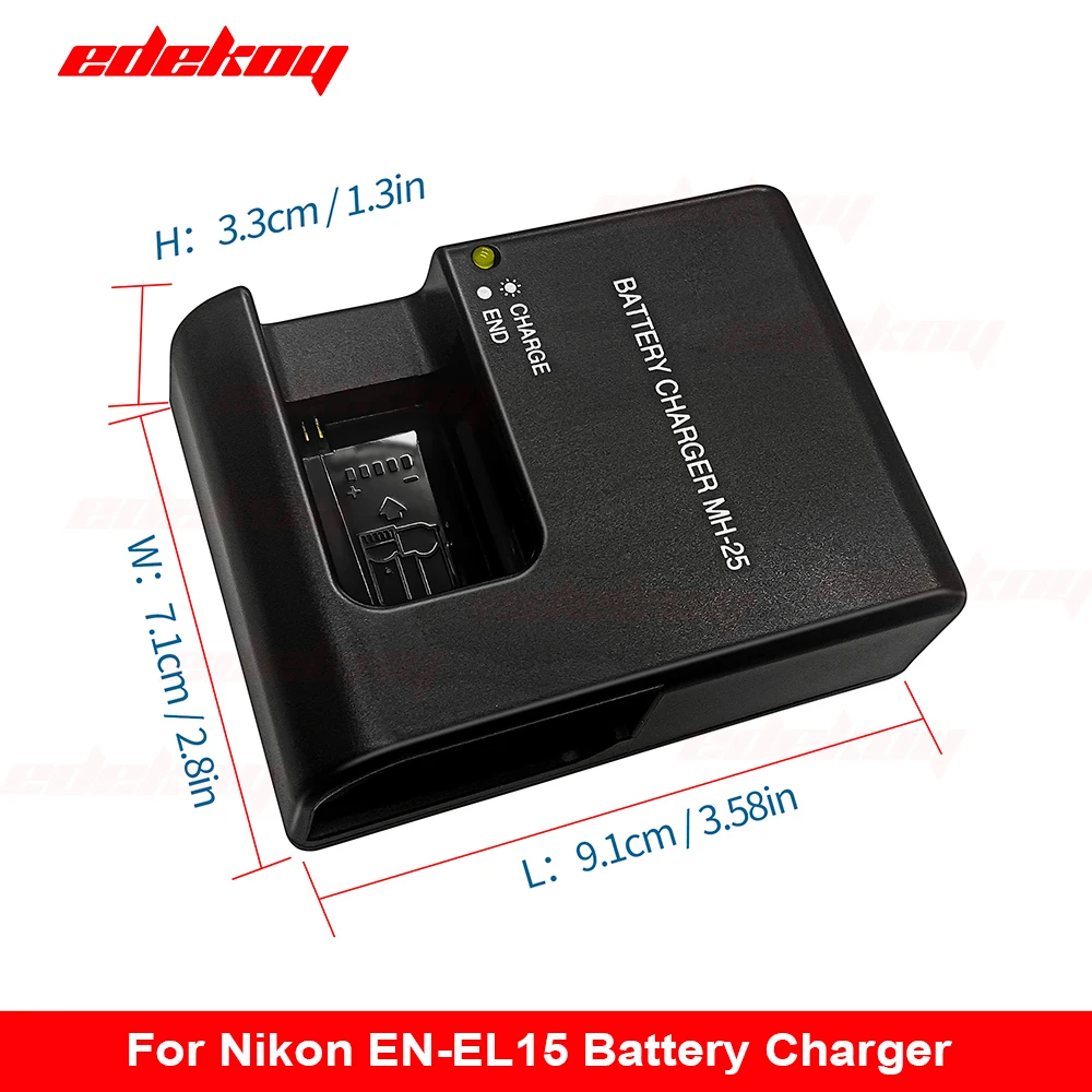 MH-25 Akkuladegerät für Nikon MH25a EN-EL15 EN EL15a ENEL15c D750 V1 D600 D610 D7100 D810 D7000 D850 D800 D810E D500 – Detail 4