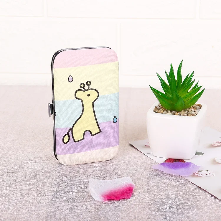 7개 세트 만화 스테인리스 스틸 손톱 다듬기 도구 손톱깎이 세트 가정용 매니큐어 페디큐어 손톱깎이 키트