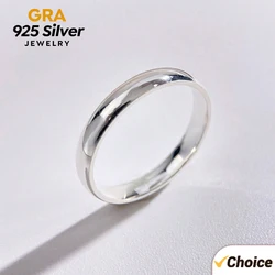 GRA 925 Sterling Silver Couples Ring Sets Light Polishing Simple Rings for Woman Man Classic Engagement Wedding Fine Jewelry