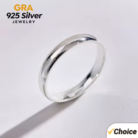 GRA 925 Sterling Silver Couples Ring Sets Light Polishing Simple Rings for Woman Man Classic Engagement Wedding Fine Jewelry