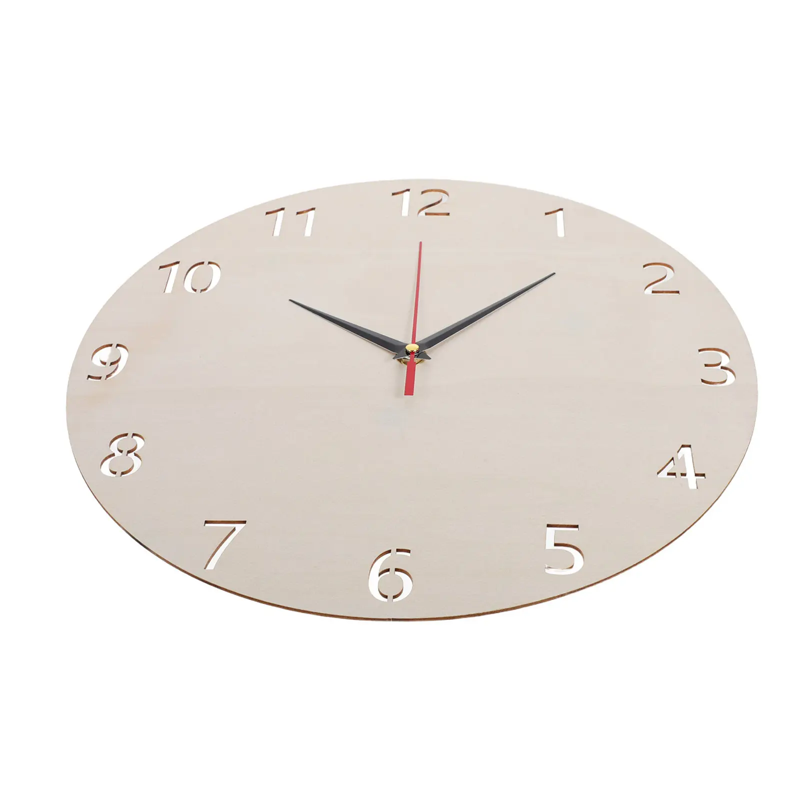 2Set Blank Wooden Clock Face 30Cm 12Inch Round Dial with Arabic Numerals Unfinished Paintable DIY Wall Clock Kit - view 6