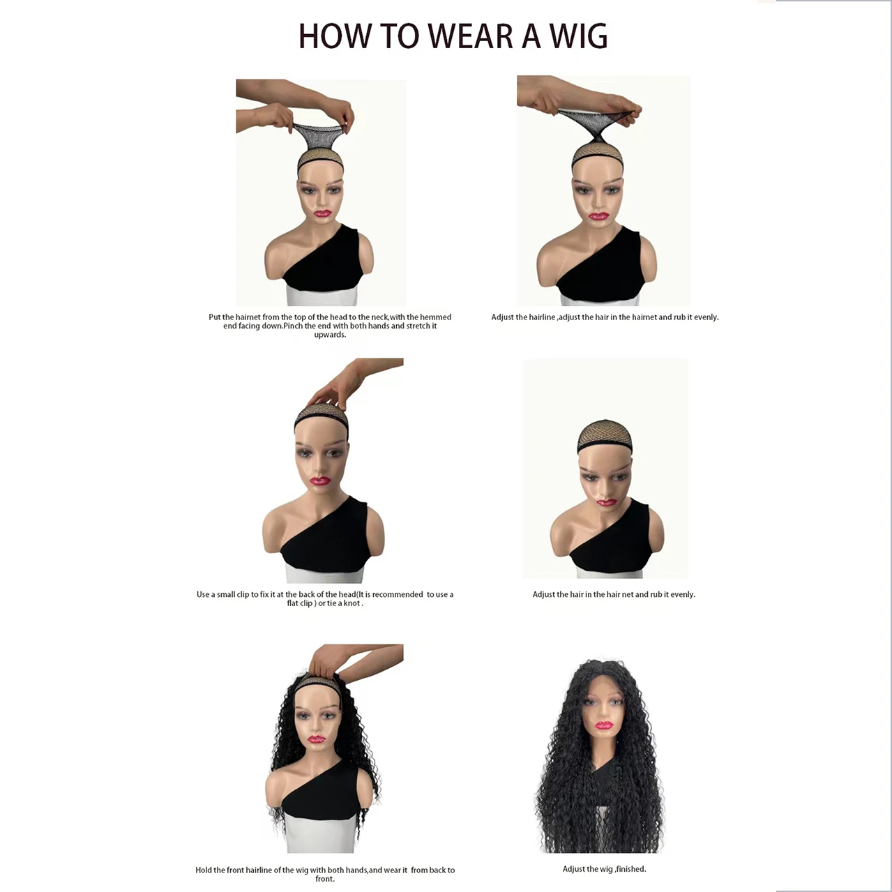 Wig kepang renda penuh transparan 10 inci, Wig renda kepang warna alami buatan tangan lucu, Wig tanpa simpul, Wig tali sintetis