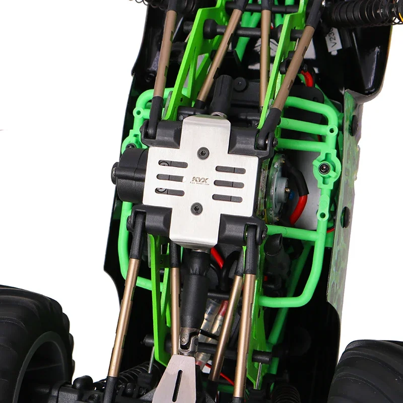 KYX Racing สแตนเลสแผ่นลื่นไถลเกราะอัพเกรดอุปกรณ์เสริมสําหรับ 1/18 RC รถ LOSI Mini LMT 4X4 รถบรรทุกมอนสเตอร์