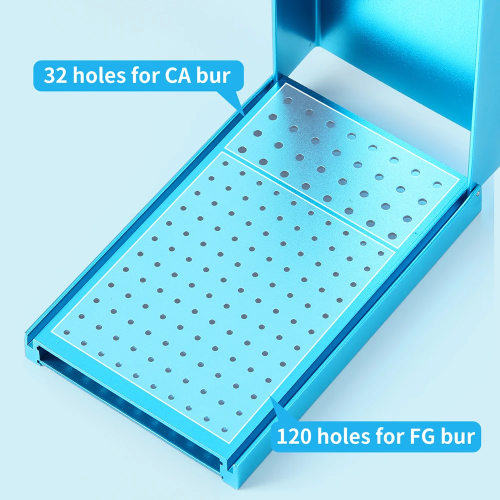 AZDENT Dental Bur Holder 152 Holes Disinfection Box Autoclavable for FG/CA Bur Sterilization Holder Dentistry Lab Tools