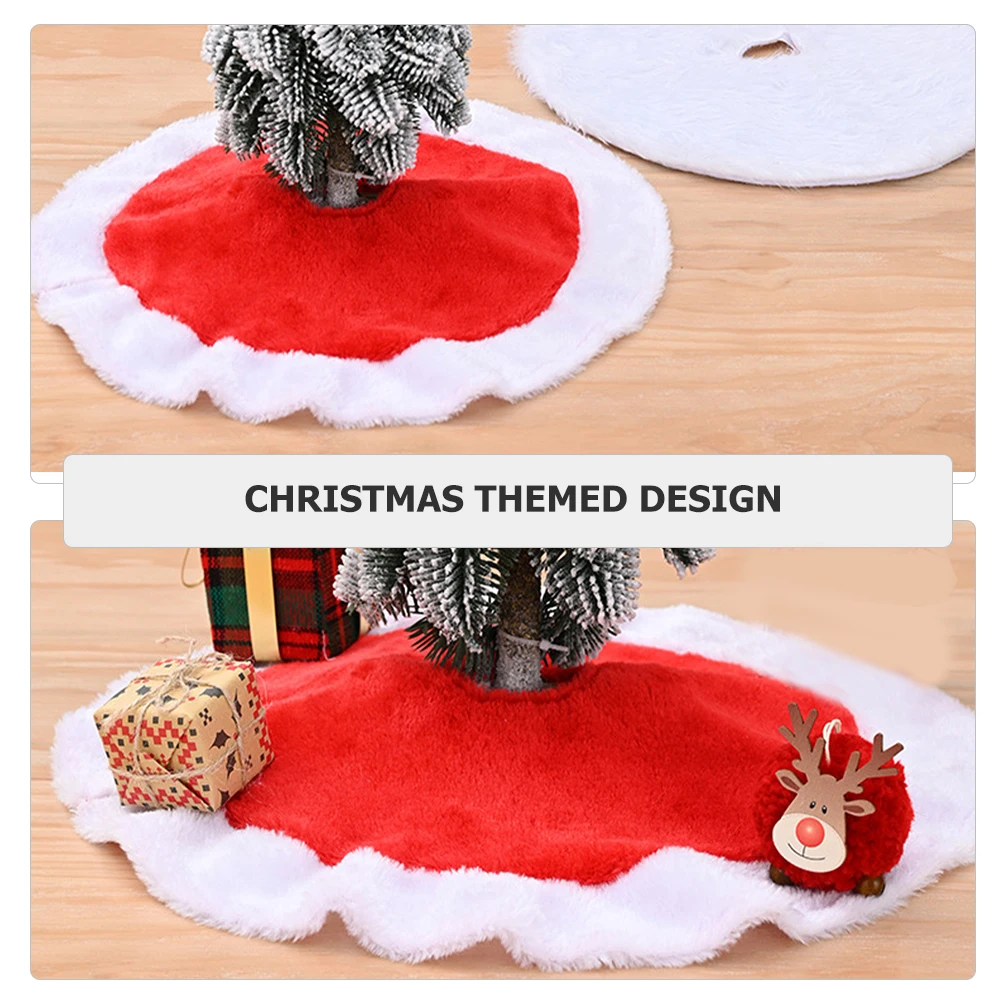 

2pcs Tree Skirt Mini Christmas Decorations Small Xmas Fabric Lightweight for Home Indoor Outdoor Use Easy