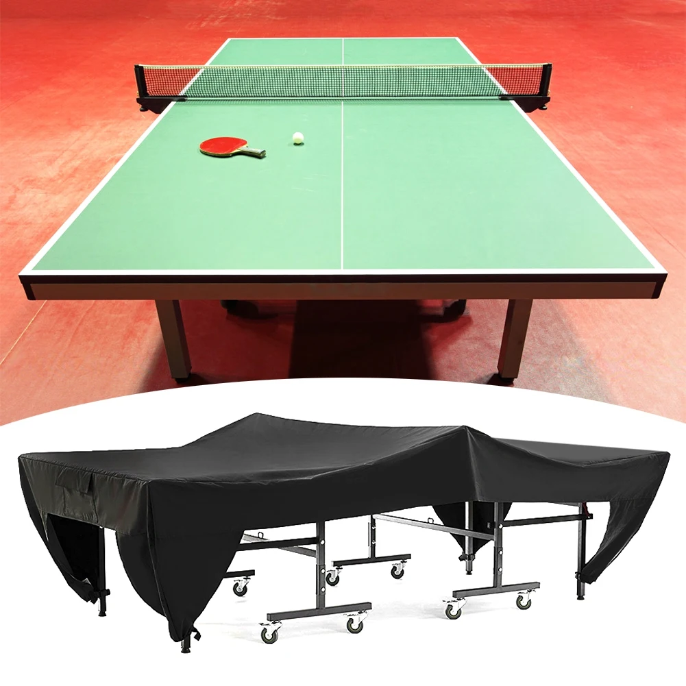 280x153x73cm Outdoor Tennis Table Cover Courtyard Patio Waterproof Dust-proof Table Cover Black