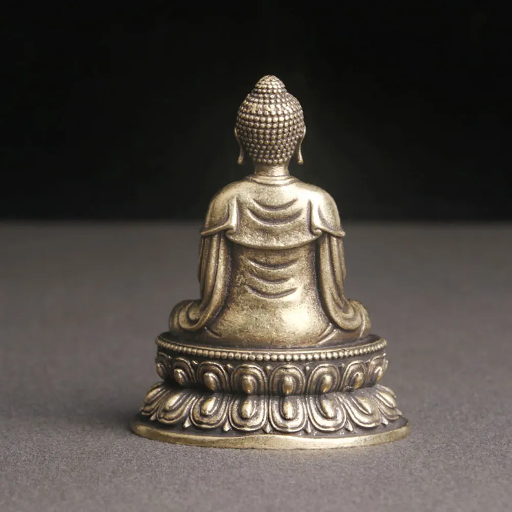 

Brass Buddha Statue Retro Desktop Decor Exquisite Figurine Detailed Craft Vintage Tabletop Decoration Brass Gift Family nament