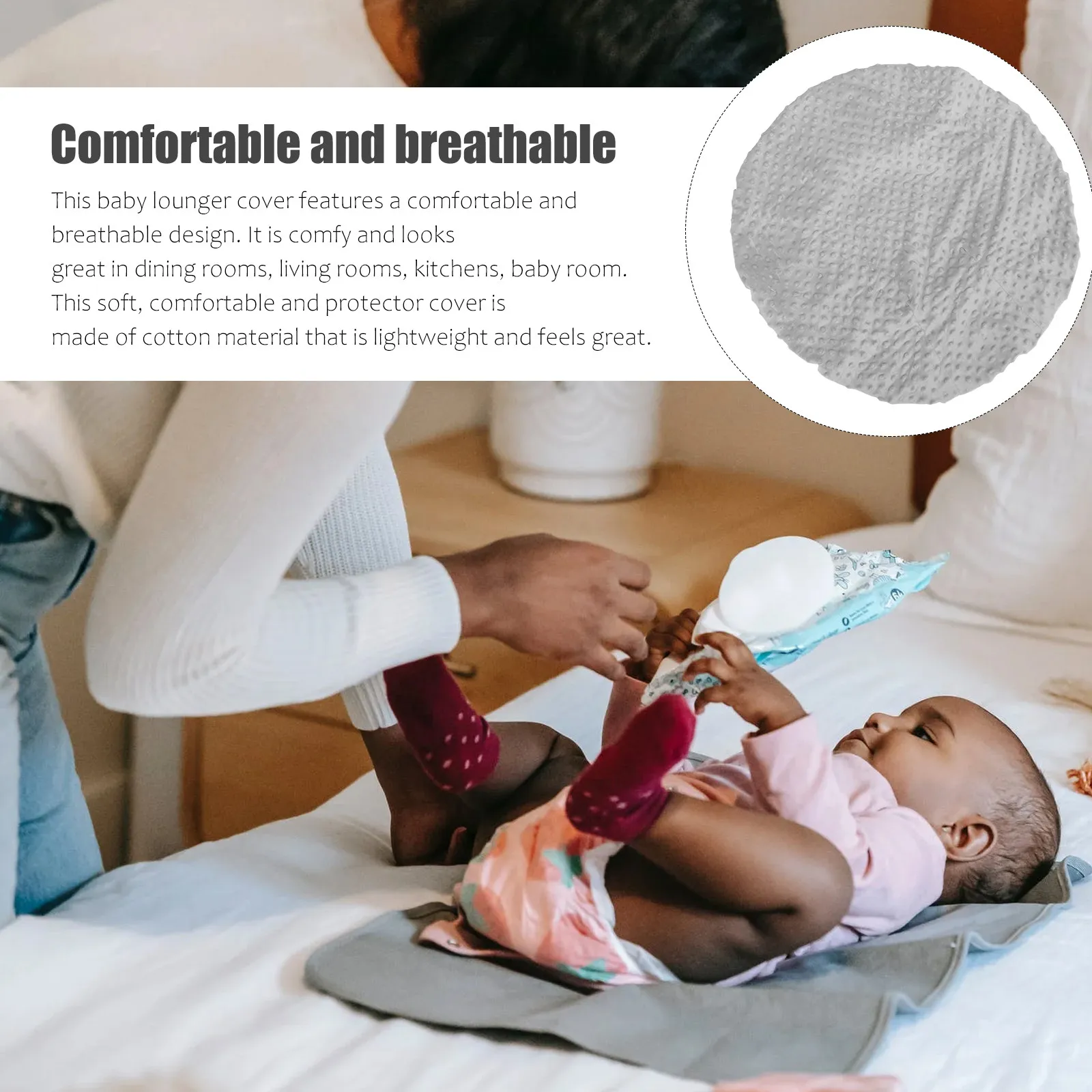 Breathable Cotton Cover Soft Cushion Protective Cover Replaceable for Sleep Home Car Use