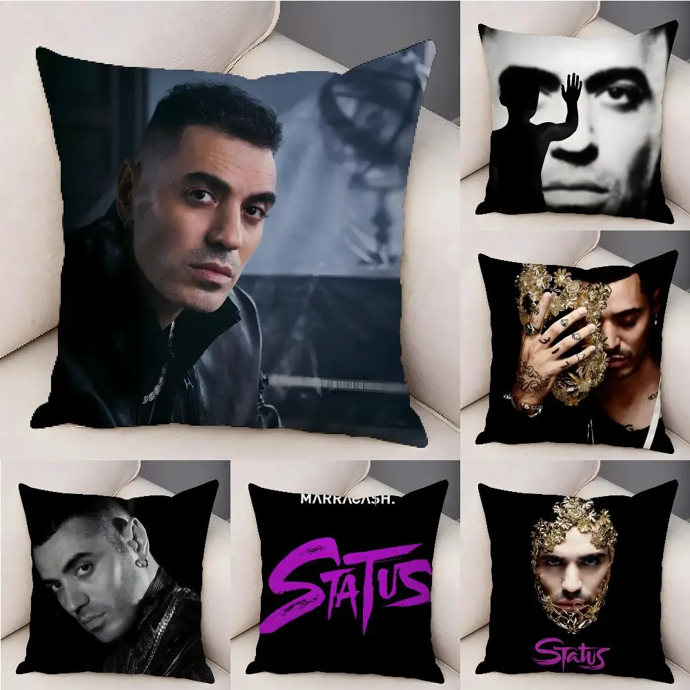 Rapper Singer M-marracash Cushion Cover Organic Linen Square Pillow Case Durable Non-Allergenic And Kind To Skin