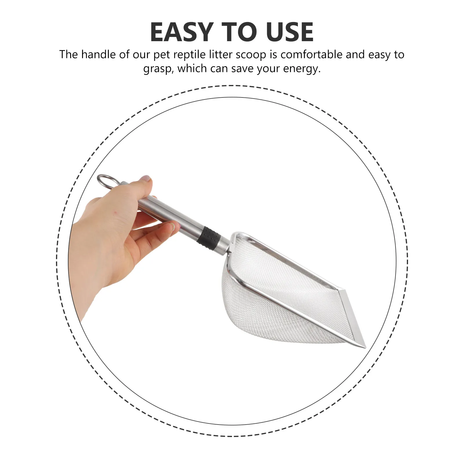 Stainless Steel Reptile Sand Shovel Easy Clean for Tortoise Lizard Spider Snake Scorpion Reptile Terrarium Litter Scoop Sifting view 2