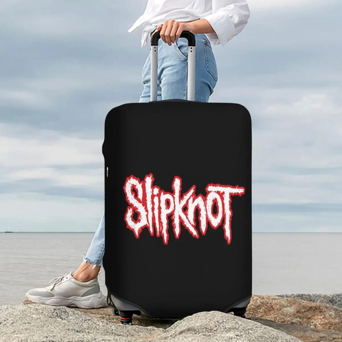 

Slipknots Merch (3) Suitcase Cover Protection Elastic Travel Luggage Protector Covers for 18-32 Inch